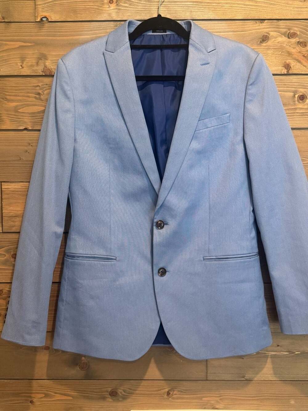 JF J.Ferrar Coolmax Slim Fit Light Blue Suit Jacket Sport Coat 40R